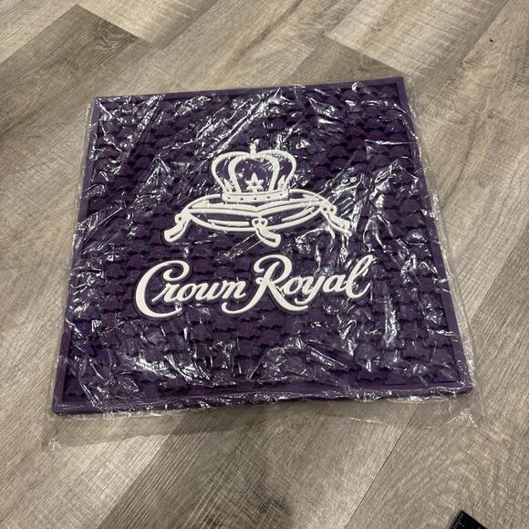 Crown Royal Bar Spill Mat Rubber purple white logo Large 16 1/2" Sq RARE htf new - Picture 4 of 6